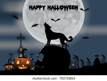 halloween background . Vector Illustration