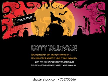 halloween background . Vector Illustration
