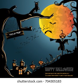 halloween background . Vector Illustration