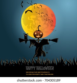 halloween background . Vector Illustration