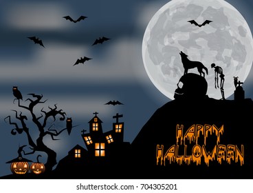 halloween background . Vector Illustration