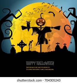 halloween background . Vector Illustration