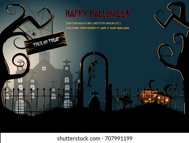 halloween background . Vector Illustration
