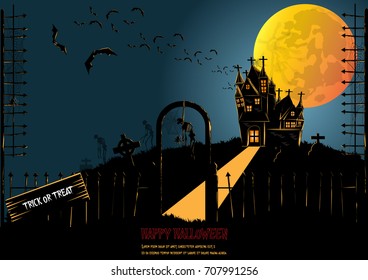 halloween background . Vector Illustration