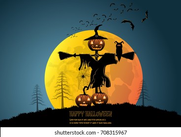 halloween background . Vector Illustration