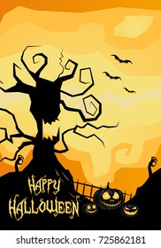 Halloween  background vector illustration.
