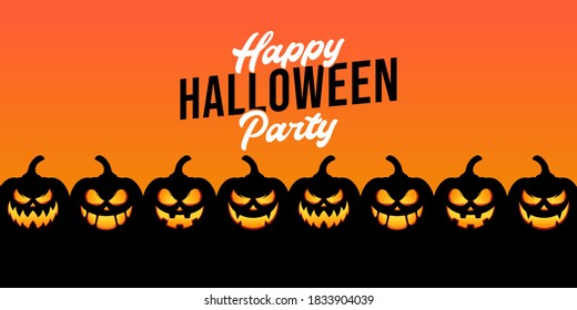 Halloween background vector illustration design template. Decorative Halloween vector background in trendy cartoon style. Happy Halloween banner, poster, greeting card or party invitation background