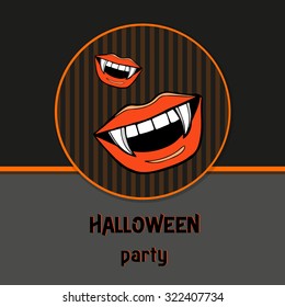 Halloween background vector illustration design. kiss of the  vampire
