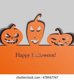Halloween Background. Vector Illustration. Halloween flat pumpkin