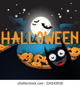Halloween Background - Vector Illustration, Graphic Design Editable For Your Design 