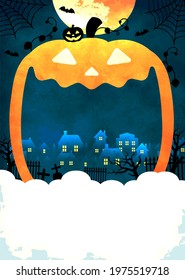 Halloween background vector illustration. Poster (flyer) template design (text space) 