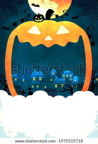 Halloween background vector illustration. Poster (flyer) template design (text space) 
