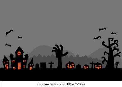 Halloween background vector illustration with pumpkin.