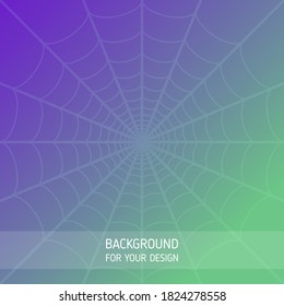 Halloween background vector illustration. Spider web on gradient modern background.
