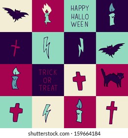 Halloween background. Vector pattern for web page backgrounds, postcards, greeting cards, invitations, pattern fills, surface textures.