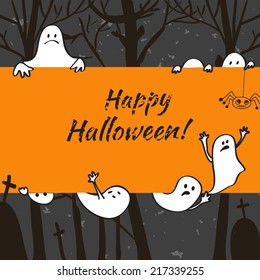 Halloween background. Vector. Place for text. Banner.