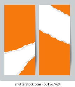 halloween background vector vertical torn orange paper