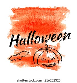 Halloween background. Vector. Watercolor.