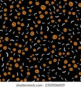 Halloween background wallpaper with pumpkins and bats