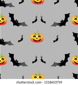 Halloween background wallpaper or wrapping paper with repeating patterns 