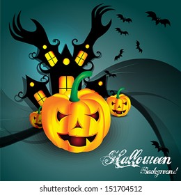 Halloween Background with wave Vector Illustration 