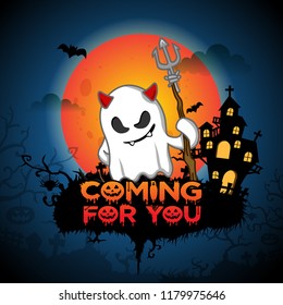 Halloween background white ghost