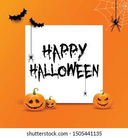 Halloween background with white space for text and pumpkins