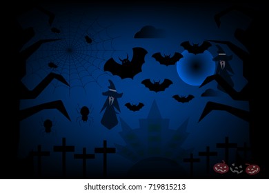 Halloween background is wild with dark background behind like an old castle with witch bat look awesome.