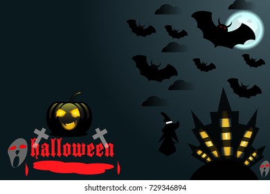 Halloween background is wild with dark background behind like an old castle with bat look awesome.