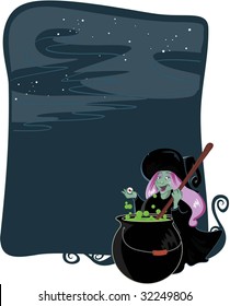 halloween background with witch