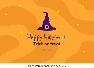 Halloween background with witch hat