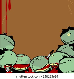 Halloween background with zombies