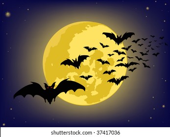 halloween backgrounds. bats silhouette . vector