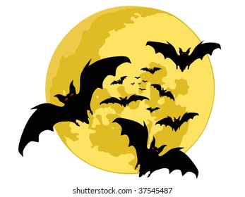 halloween backgrounds. bats silhouette . vector