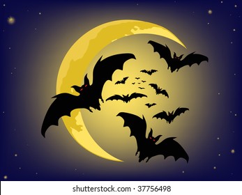 halloween backgrounds. bats silhouette . vector