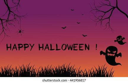 Halloween backgrounds ghost scary vector art illuustration