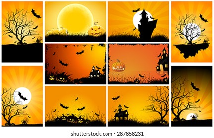 Halloween Backgrounds Party Set