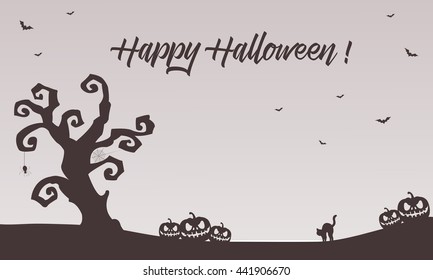 Halloween backgrounds pumpkins cat bat vector illustration