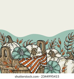 Halloween backgrounds with seamless pattern with pumpkins for banners and postcards. October collection with season design backgrounds for halloween party and decoration of holiday market