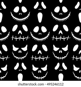 Halloween background.Seamless vector pattern with halloween masks.Holiday print