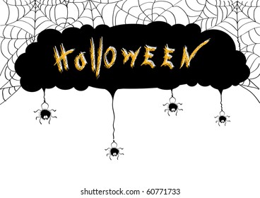Halloween background.vector spiders