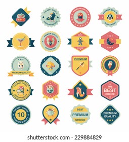 Halloween badge banner design flat background set, eps10