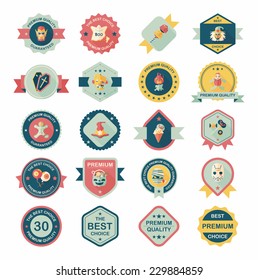 Halloween badge banner design flat background set, eps10