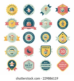 Halloween badge banner design flat background set, eps10
