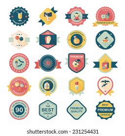 Halloween badge banner design flat background set, eps10