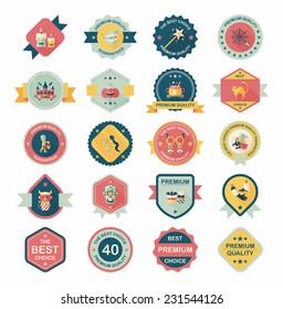 Halloween badge banner design flat background set, eps10
