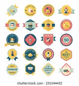 Halloween badge banner design flat background set, eps10