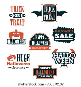 Halloween badge and label sticker collection. Halloween Party, Happy Halloween for sticker, label, banner, greeting card and invitation. Vector illustration