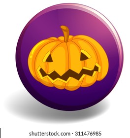 Halloween badge with pumpkin		 illustration