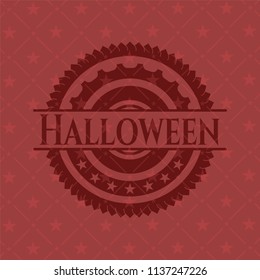 Halloween badge with red background